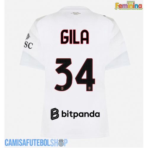 Camisa de time de futebol AC Milan Mario Gila #34 Replicas 2º Equipamento Feminina 2026-27 Manga Curta